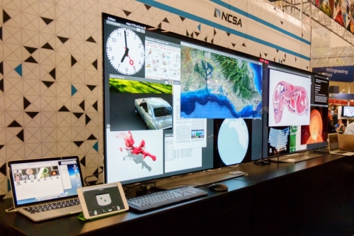 The SAGE2 corner at NCSA booth