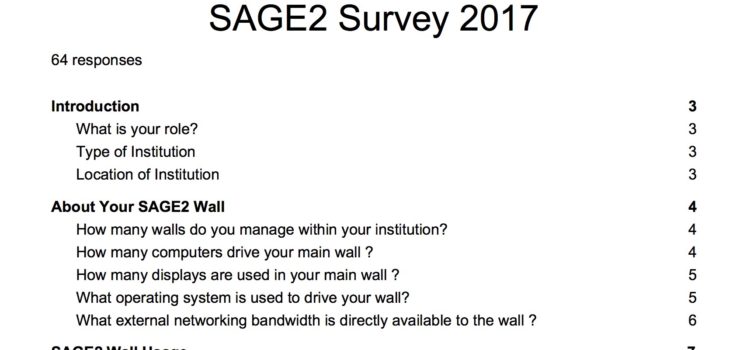 SAGE2 Survey 2017 Results